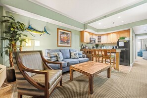 Living Area with Queen Sleeper Sofa