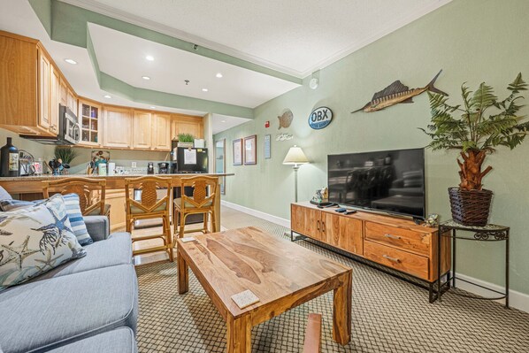 Living Area with Queen Sleeper Sofa