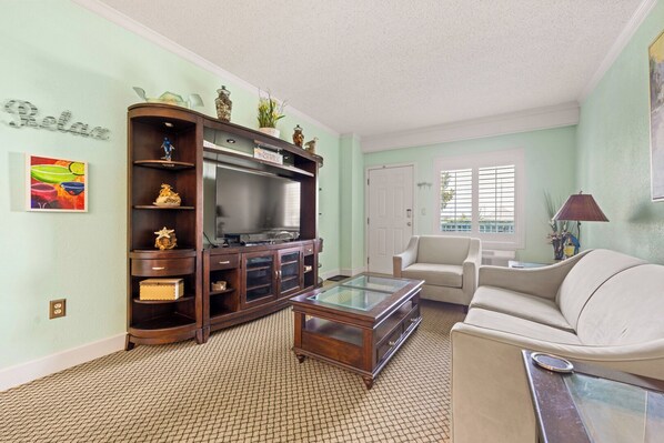 Living Area with Queen Sleeper Sofa