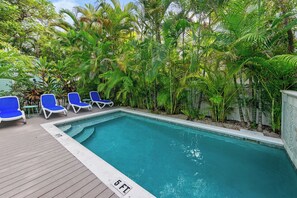 Gorgeous shared pool with waterfall feature