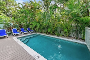 Gorgeous shared pool with waterfall feature