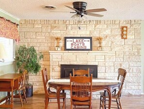 Fireplace for those cold nights in the cabin