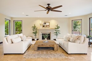 Luxurious Living room with pool views