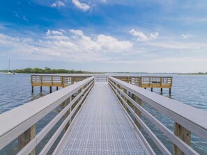 Unwind by the water with stunning views from the private dock.