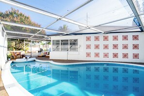 Refreshing pool with glass roof