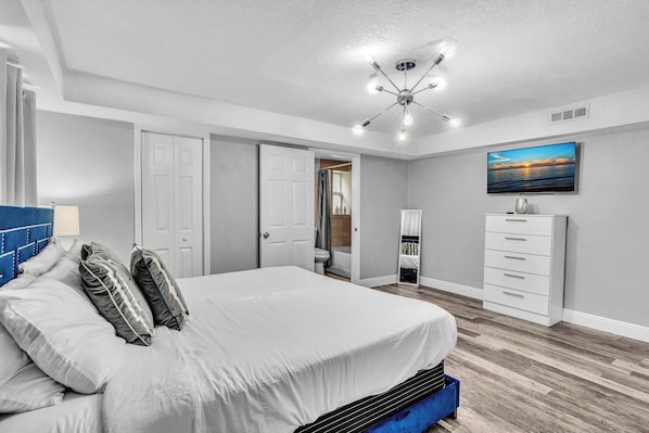 Beautiful bedroom with tv
