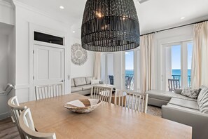 Dining with a VIEW! Seating for 12 in the Dining Room/Kitchen + seating for 4 at the dining table on the covered balcony