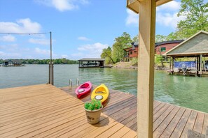 You are welcome to use our kayaks and canoe to fully enjoy the water right outside your door.