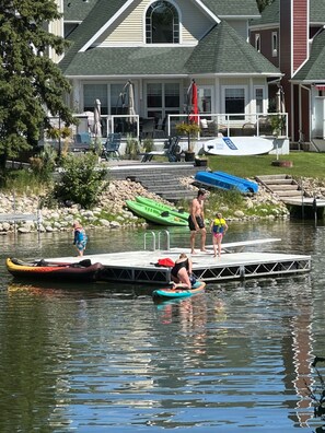 The dock with diving board in our swim area