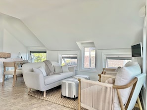 Open concept coastal-inspired living room