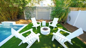 Gather around the firepit to share stories & relax to the sound of the waterfall