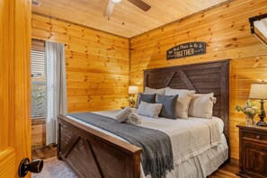 Located on the main floor, our king bedroom is perfect for those who are unable to use stairs.