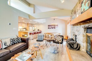 Living Room | Free WiFi | Wood-Burning Fireplace | 2nd Floor