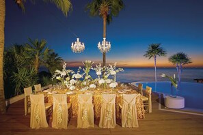 Outdoor banquet area