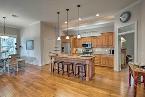 Large kitchen to entertain and serve guests.