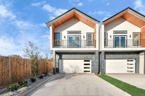 Modern white on the outside, vibrant house on the inside!