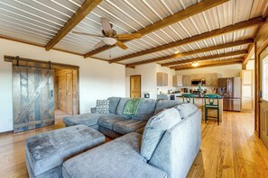 Living Room | Smart TV | Wood-Burning Stove | Window A/C Units | Wall Heater