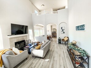 Sit back and relax in the living room while streaming your favorite shows on Netflix, Hulu, Disney Plus