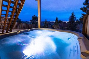 Night time views in the hot tub!
