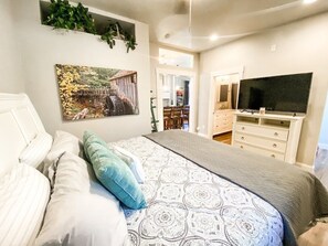 Master suite equipped with a comfortable KING bed and Large TV ready to stream your favorites after a long day of exploring.