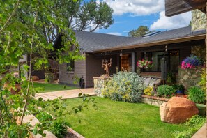 Enjoy the beauty of nature right outside your door, with vibrant plants and open green spaces.