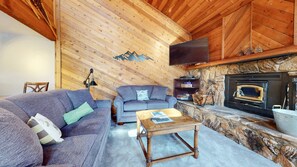 Indoors, Hardwood, Furniture, Living Room, Fireplace