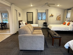 This room offers: 2 Queen Beds, 1 Twin, 1 pullout Couch