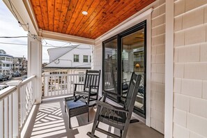Outdoor furniture at front porch