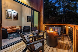 Lounge both inside and outside when you open the extra large sliding glass doors from the living room on to the private back deck.