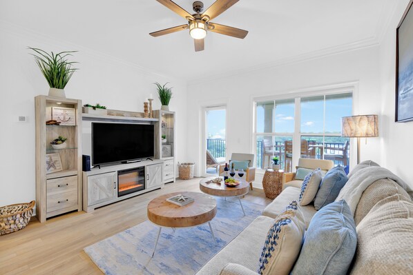 Cozy electric fireplace for ambiance