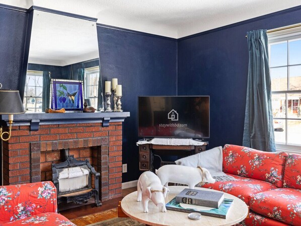 Lively living room with decor