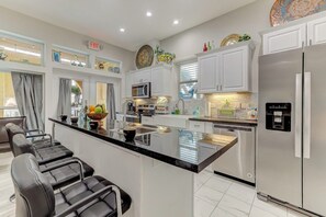 The kitchen is fully equipped