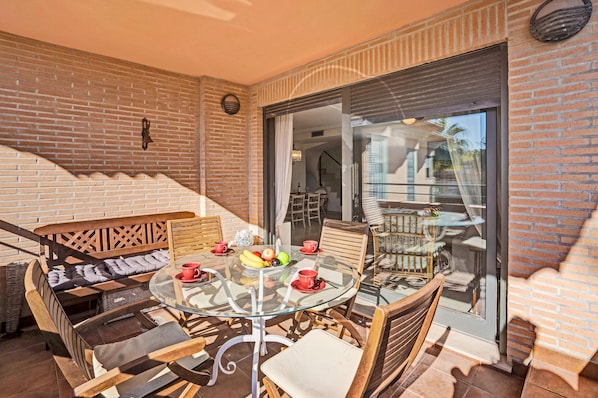 Outdoor dining area