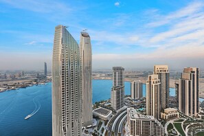 Skyline View: Immerse yourself in stunning vistas of Dubai's iconic skyline and serene waters!