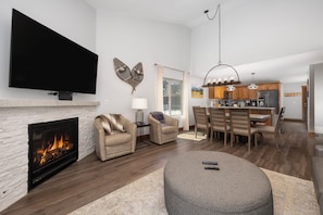 SWP Vasquez Creek #5 living area with TV and fireplace