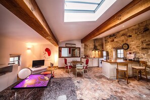 Living room with kitchen