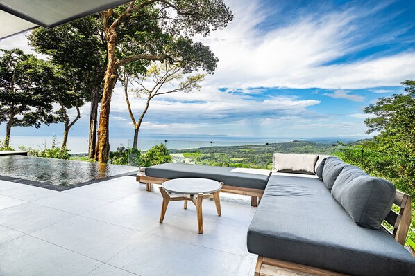 Main House outdoor living area and pool