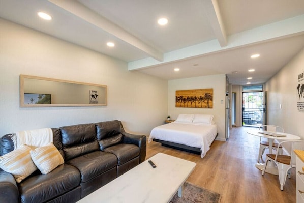 Bright and spacious bedroom and living room