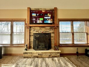 Snuggle in for a movie night while enjoying a nice fire in the gas fireplace