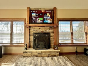 Snuggle in for a movie night while enjoying a nice fire in the gas fireplace