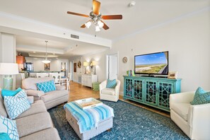 Gulf Front View Living Room 