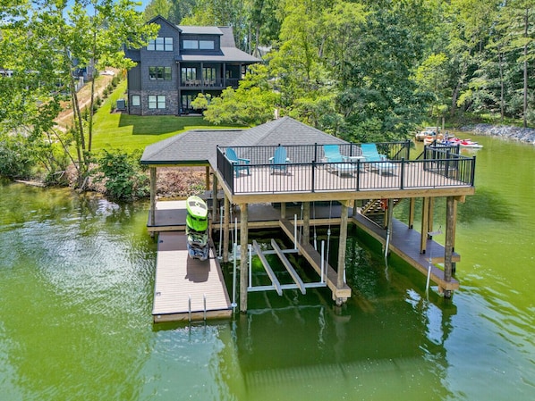 Large Private Dock with 2 Boat Lifts For Use-Water is about 15' Deep Off The Dock!