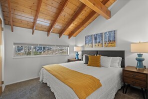 Master Bedroom | King Sized Bed | 4k Mounted TV | Closet | View of Aspen Trees