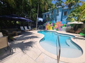 Pool Area behing building