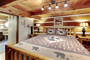 Spacious King Bed in the bedroom on the first floor