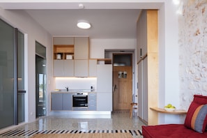 there is a kitchen that has everything needed