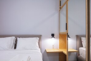 Bedside table for your books and glasses.