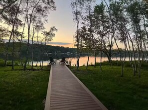 Private lakeside boardwalk that leads to the lake for breathtaking lake views.