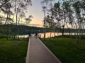 Private lakeside boardwalk that leads to the lake for breathtaking lake views.