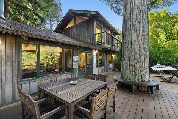 Craftsman meets Russian River at The Old Timer - overlooking the river and inviting your family.